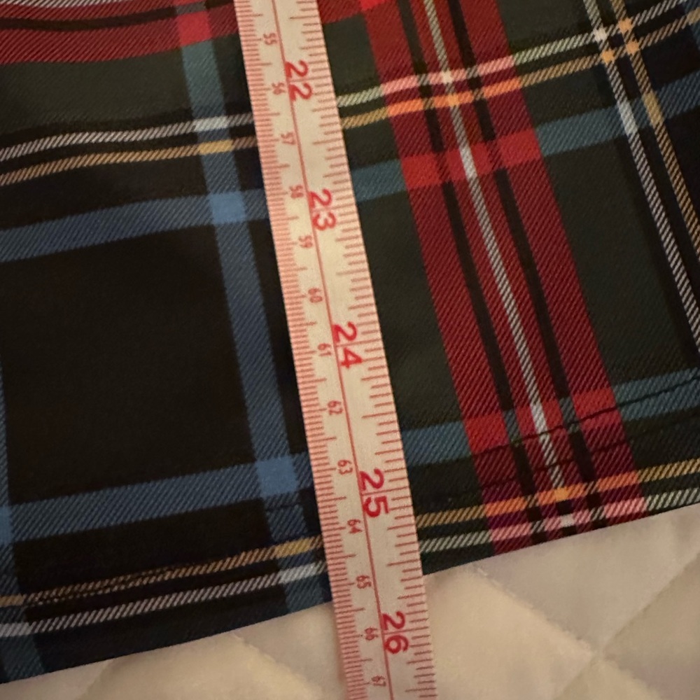 Gretchen Scott Designs Red, Black and Blue Plaid Ruffled Collar Blouse - Picture 4 of 4
